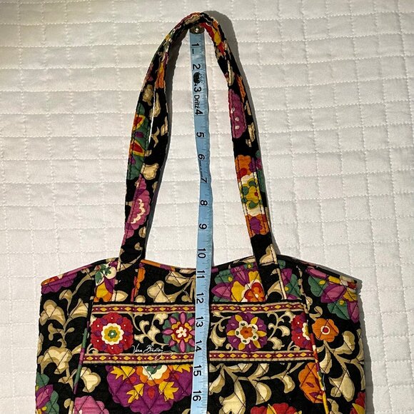 Vera Bradley Suzani Multicolor Black Floral Cotton Quilted Tote Shoulder EUC - Picture 9 of 13